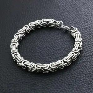 써지컬 실버체인 팔찌 커플 선물 브레이슬릿 8MM