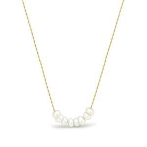 여성용 고도 부티크 담수 진주 목걸이 | 컬처드 화이트 체인 18K 골드 또는 실버 도금 스테인리스 스틸 체인, 내구성, 저자극성, 클래식 디자인