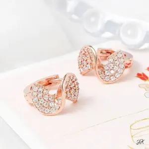 핀 골드 플라워 선물 링 커브 여자 14K 귀 (WFJ5A0D)