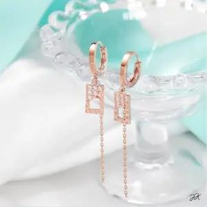 골드 트위스트 원터치링 귀걸이 드롭 꽃 스퀘어 (WFJ5A0P)