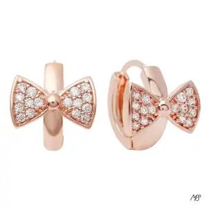 트위스트 골드 금침 플라워 진주 14K 로즈 (WFJ5A2L)