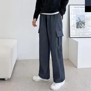 남성 스트릿패션 기모 포켓 카고 건빵 와이드 팬츠