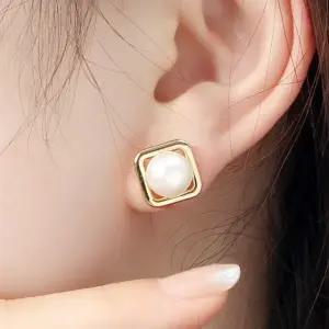 코디 여자 써지컬스틸 트렌디 진주 선물 로즈골 (WFJ5AAJ)