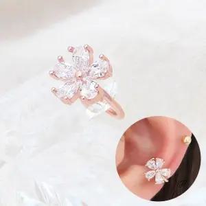 실버 플라워 귀찌 골드 꽃 심플 로즈 트렌디 (WFJ5AFZ)