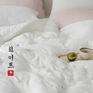 꽃드리 스프레드 싱글 S 세트 화이트 차렵 이불 침대 패드 침구 (WFJ5Q9O)