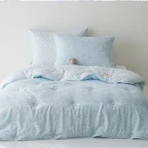 토토 스프레드 싱글 S 세트 블루 차렵 이불 침대 패드 침구 (WFJ5Q9W)