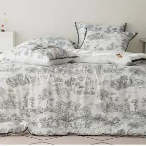 몽슈 차렵 싱글 S 세트 블랙 사계절 패턴 모달 이불 침구 (WFJ5QAB)