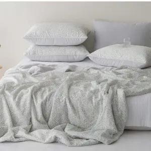 플라워 냉감 스프레드 퀸 Q 세트 블루 여름 냉감 모달 차렵 이불 침구 (WFJ5QBH)