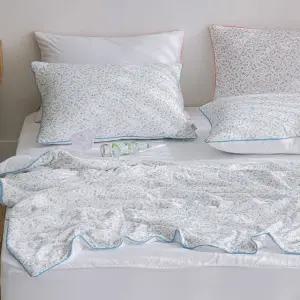 토토 냉감이불 싱글 S 세트 블루 플라워 여름 차렵 이불 침구 (WFJ5QD9)