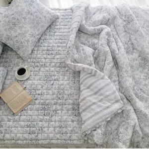 클라라 코튼레이온 차렵 퀸 Q 세트 그레이 간절기 침대 이불 패드 침구 (WFJ5QDO)