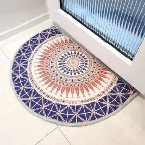 북유럽풍 논슬립 벨벳 반원형 발매트 B type 블루 (WFJ5QH2)