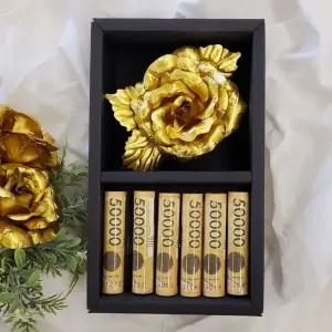부모님 설날 플라워 골드 한송이장미 용박스