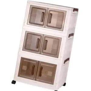 접이식 서류 정리함 3단 양문형 폴딩 박스 옷정리용 수납함 (WFJ51SO)