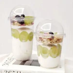일회용 디저트컵 분리 00세트 요거트 용기 320ml+아치캡 뚜껑 케이크 카페컵