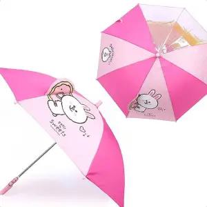 아동우산 장우산 라인프렌즈 도넛 53 입체 홀로그램 아동 우산 핑크 휴대용우산 접이식우산