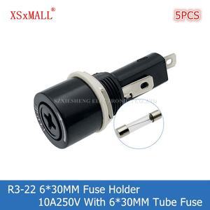 5PCS R3-22 6x30MM 퓨즈 홀더 10A250V 패널 장착 고온 저항 베이클라이트 튜브 포함