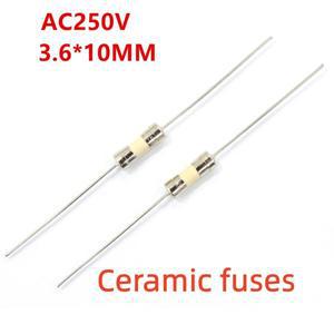 3.6x10 5x20mm 패스트 브레이크 세라믹 퓨즈 슬로우 블로우 튜브 핀 포함 250V 0.5A 1A 2A 3A 4A 5A 6A 7A