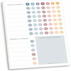 블룸 데일리 플래너 마그네틱 안무 차트 플래닝 패드 - 일일 및 주간 습관 추적기 가족 조직자 책임 보상