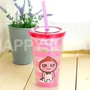 빨대컵 유아 텀블러 아이스컵 480ml 어피치 캐릭터