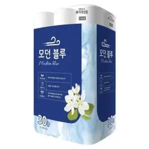고품질 3겹 데코 모던 블루 두루마리 화장지 30롤 휴지 휴지30롤 (WFJRCFR)
