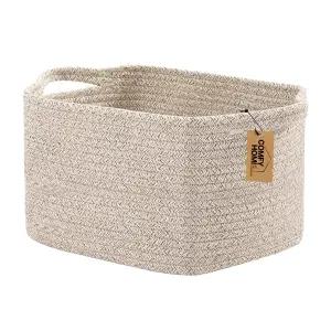 진열대용 컴피-호미 수납 바구니 수납용 직조 장난감용 면 로프 수건 장난감 정리함 큐브 통 정리 및 올