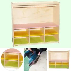 원목 옷걸이 사물함 6인 행거 옷장 수납장 교구장 개인물품 정리함 유치원 어린이집 교실