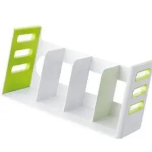 미니 책꽂이 4단 조립형 연두색 데스크 잡지 정리대 책 정리함 (WFJ6CV8)