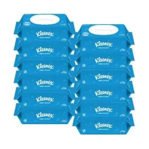 수앤수 캡형 크리넥스 코튼클린 물티슈 72매x6개입x2팩