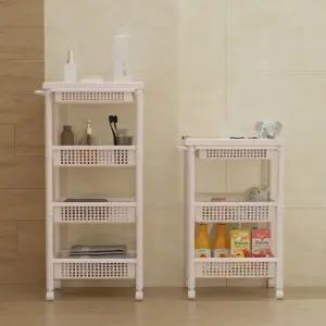 원룸바퀴선반 간편조립 높은하중력 간식진열대 손잡이 4단 (WFJ6GD8)