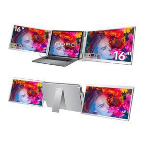 노트북용 FOOPO 휴대용 모니터 - 16 u201D FHD 1200P 트리플 노트북 화면 확장기(HDMI 및 USB-C 연결 기능 포함)로 간편한 멀티태스킹-S11을 지원합니다