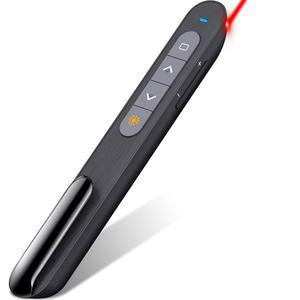 블루투스 및 RF 2.4GHz 듀얼 모드 레드 라이트와 호환되는 프레젠테이션 클리커, 파워포인트 프레젠테이션용 무선 프레젠터 리모컨 포인터 슬라이드 AAA로 구동되는 Mac 컴퓨터용 클리커