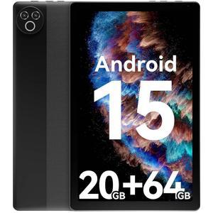 태블릿 10인치 안드로이드 15 OS GMS 인증 PC 1.8GHz 5코어 20 (3+17) GB RAM 64GB ROM 1TB 확장형 1280x800 HD IPS 터치스크린 5000mAh WiFi 6 블루투스 5.4 듀얼 카메라 2025 (블랙)