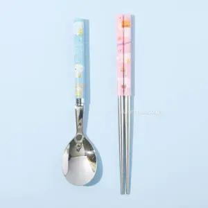 진공 가벼운 스텐수저세트 젓가락 캐릭터 식기 멀티 케이스