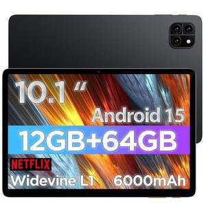 콜스키 탭 안드로이드 태블릿, 옥타코어 프로세서 RAM 12GB ROM 64GB(최대 2TB), 800x1280 해상도, WiFi 6 및 블루투스, 듀얼 스피커, 5MP+8MP, 6000mAh, 태블릿 2025