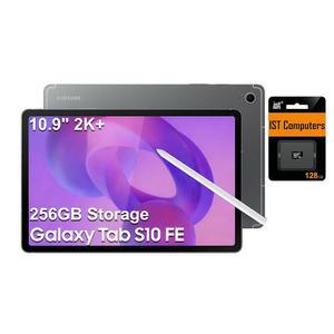 삼성 갤럭시 탭 S10 FE 안드로이드 태블릿(10.9인치 2K+ 터치스크린, 8코어, 8GB RAM, 256GB 스토리지(128GB+128GB SD 카드), S펜, 긴 배터리 수명, 듀얼 카메라, 경량, SM-X520, NA 버전, 그레이