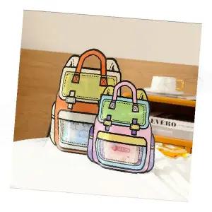 입체 만화 백팩 투명창 어린이 책가방 컬러풀 디자인 유치원 통학용 캐릭터 가방