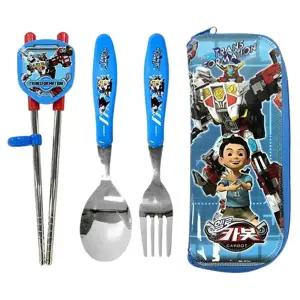 헬로카봇 교정젓가락 수저 포크 세트 1P 지퍼 케이스