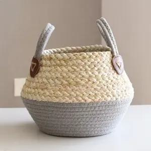 내추럴코튼 화분바구니(그레이)