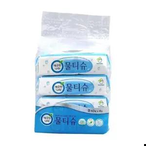 위생 깨끗한나라 물티슈 페퍼민트 캡형 팩(4개입) 60매
