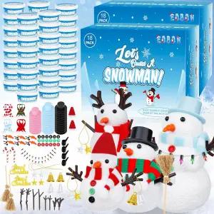 크리스마스 공예 키트 36팩 DIY 장식품 눈사람 크리에이티브 에어 드라이 모델링 클레이 제작 실내 장식