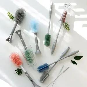 빨대세척솔 젖병솔 브러쉬 실리콘 크림그린 (WFK8Y3Y)