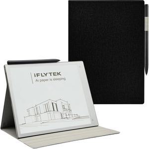 10.65인치용 정부바 마그네틱 스탠드 폴리오 케이스 iFLYTEK 아이노테 2 (2025년 출시) 펜 홀더가 내장된 초박형 경량 프리미엄 PU 가죽 커버, 자동 슬립/웨이크(클로 블랙)