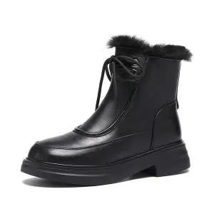 포뇨2 여성 스노부츠 겨울 빈티지 기모 통굽 워커 부츠 모카신 OPH4