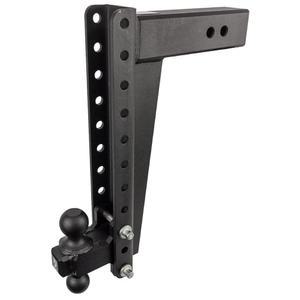 방탄 히치 - 3.0인치 조정 가능한 헤비 듀티 트레일러 히치(22,000파운드, 정격) 2인치 및 2-5/16인치 듀얼 볼이 장착된 16인치 드롭/상승 파우더 코트, 솔리드 스틸, 내식성