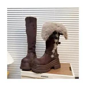 스파이더맨 여성 1무릎까지 오는 롱부츠 통굽 투힐 워커부츠 OPH5