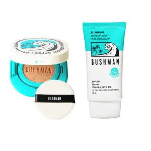 부쉬맨 스포츠 톤업 선쿠션 15g, 워터프루프 선크림 50g, SPF50+ PA++++ 2종세트