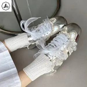 [애슬릿] 여성 스니커즈 운동화 레이스 꽃 패션 패브릭 발 편한