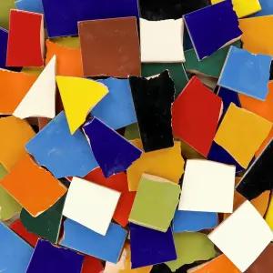 혼합 단색의 깨진 탈라베라 멕시코 세라믹 타일 10파운드