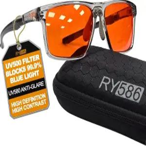 RY586 HD 프리미엄 수면 안경 P1AS 99.9 블루 라이트 차단 게이밍 컴퓨터 스크린 안경으로 눈의 피로와