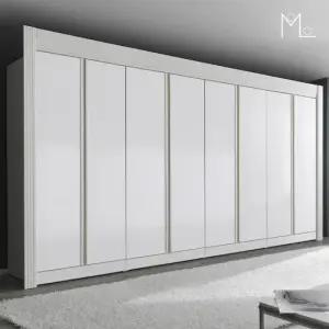 [모로] 에이런 밀키화이트 12자 장롱세트 옷장 장농 이불장